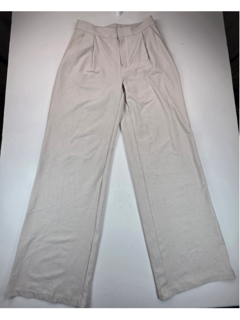 Vuori Elevation Trouser Womens Ecru Heather Wide Leg Pleated Pants Estimate Size